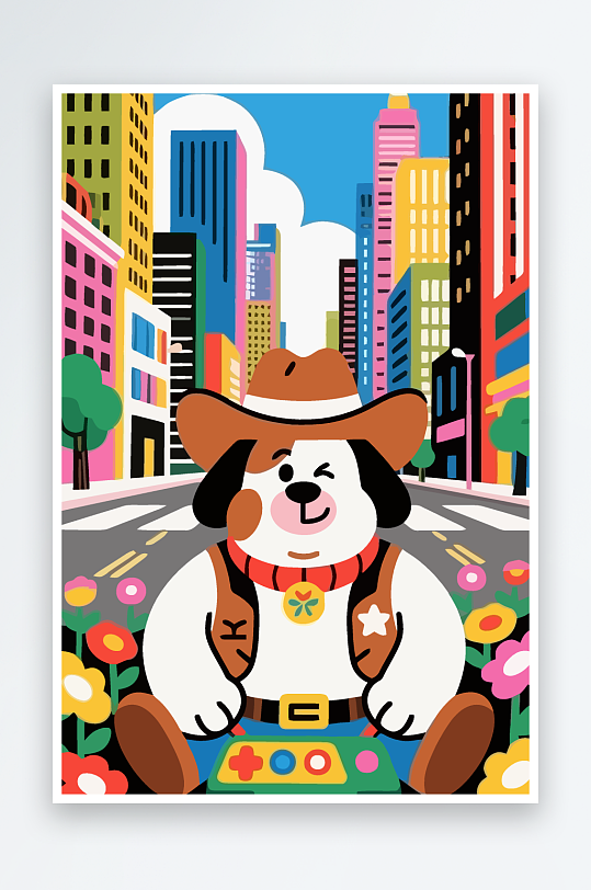 卡通狗图标矢量插画图形元素-众图网