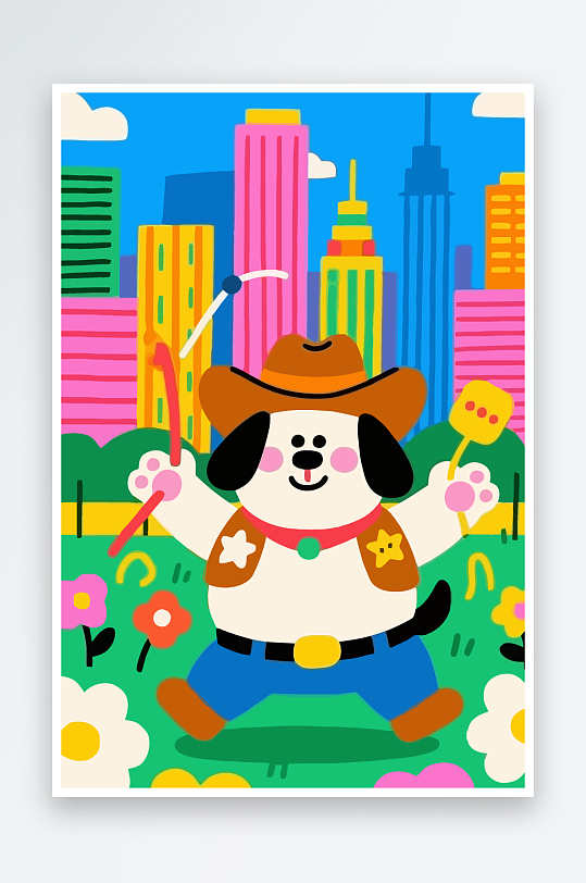 卡通狗图标矢量插画图形元素-众图网