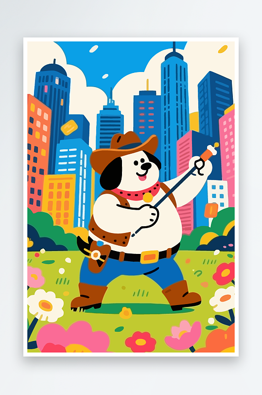 卡通狗图标矢量插画图形元素-众图网