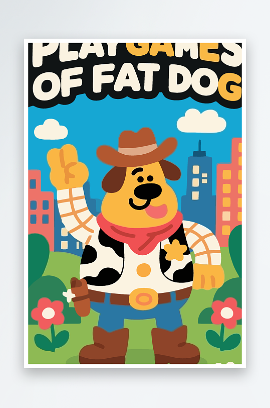 卡通狗图标矢量插画图形元素-众图网