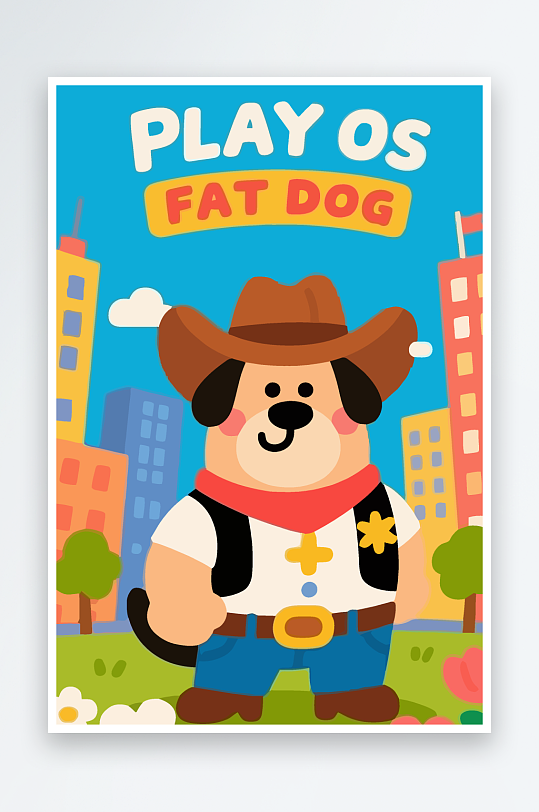 卡通狗图标矢量插画图形元素-众图网