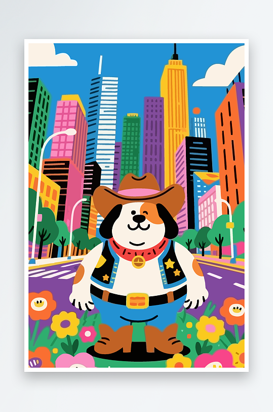 卡通狗图标矢量插画图形元素-众图网