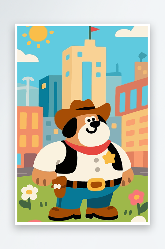 卡通狗图标矢量插画图形元素-众图网