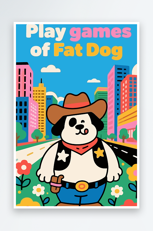 卡通狗图标矢量插画图形元素-众图网