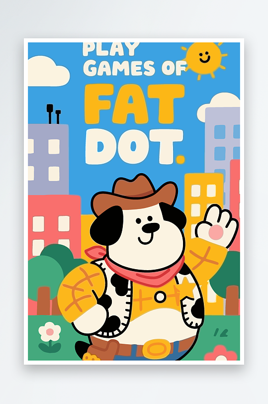 卡通狗图标矢量插画图形元素-众图网