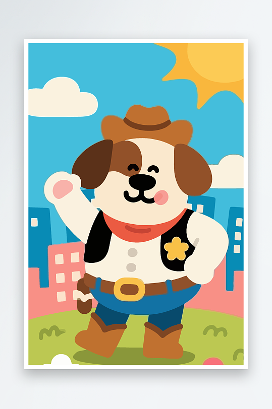 卡通狗图标矢量插画图形元素-众图网