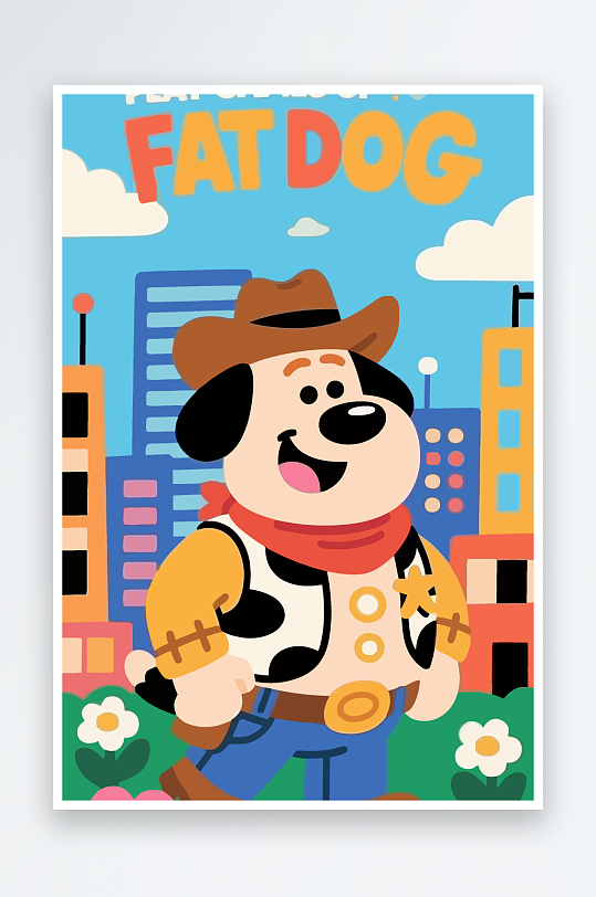 卡通狗矢量插画图形元素-众图网