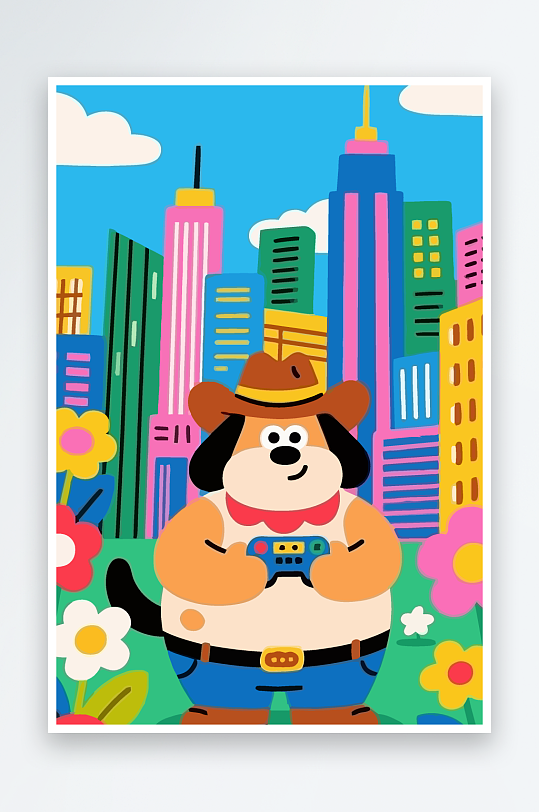 卡通狗矢量插画图形元素-众图网