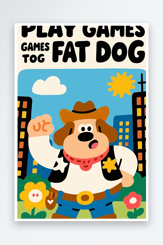 卡通狗矢量插画图形元素-众图网