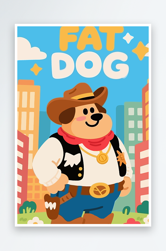 卡通狗矢量插画图形元素-众图网