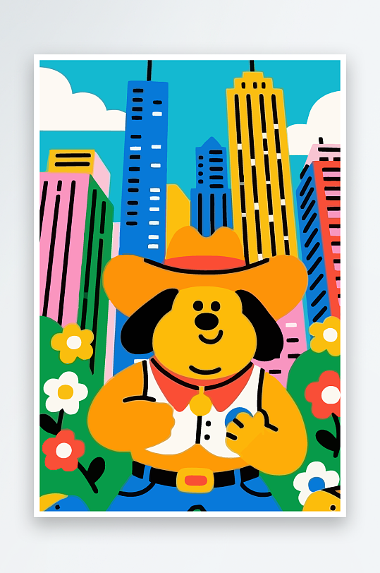 卡通狗矢量插画图形元素-众图网