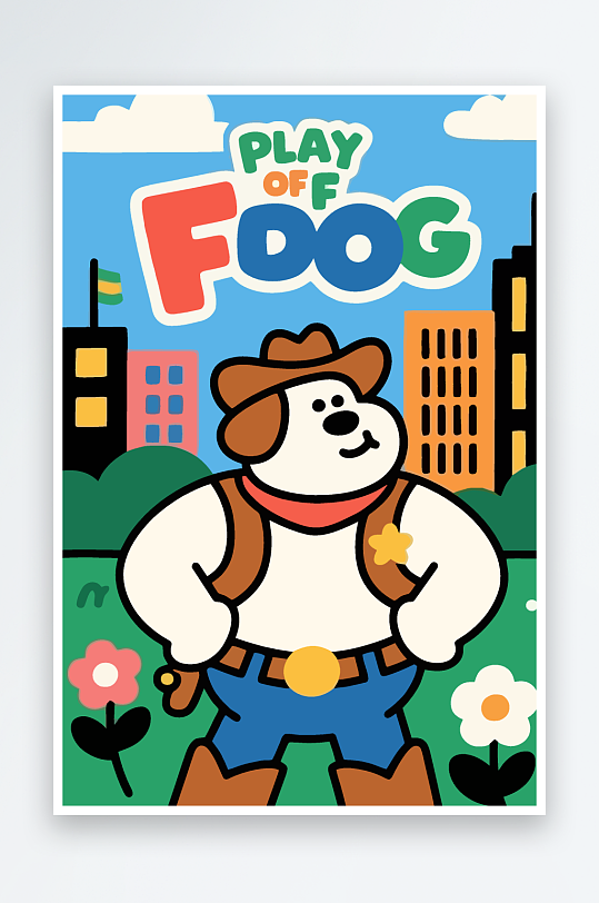 卡通狗矢量插画图形元素-众图网