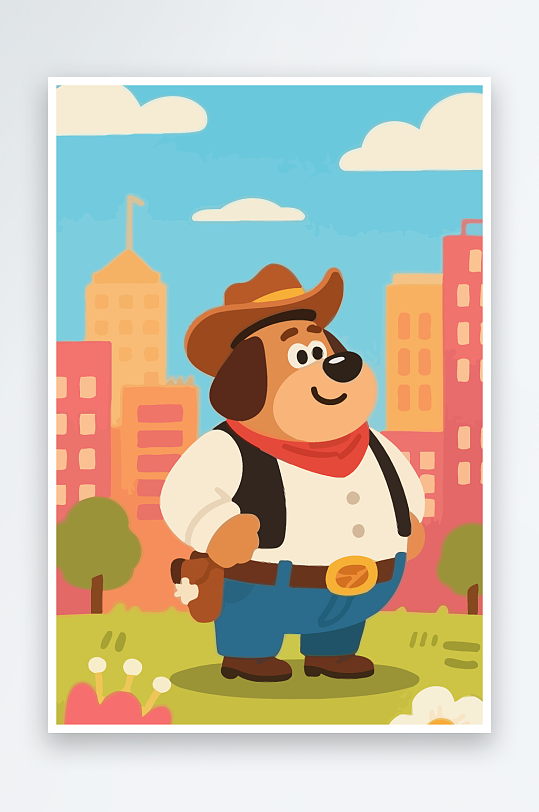 卡通狗矢量插画图形元素-众图网