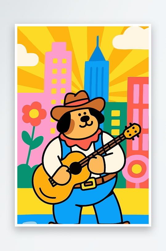 卡通狗矢量插画图形元素-众图网