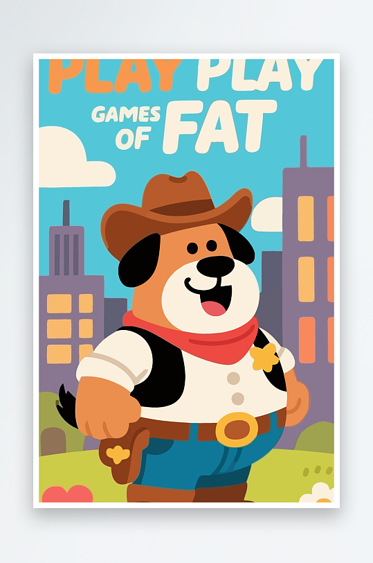 卡通狗矢量插画图形元素-众图网