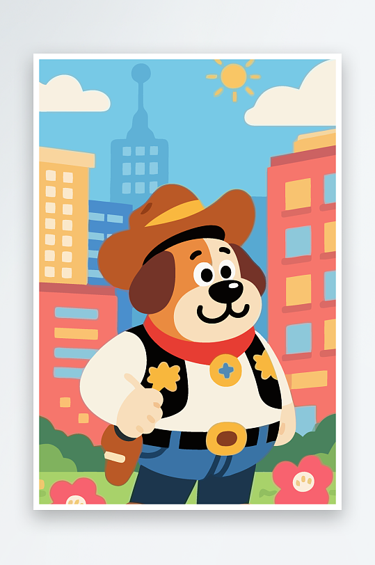 卡通狗矢量插画图形元素-众图网