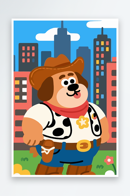 卡通狗矢量插画图形元素-众图网