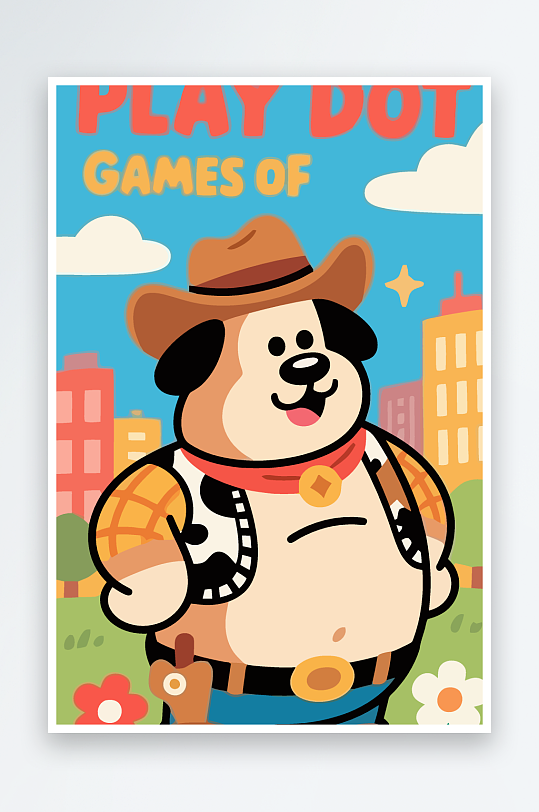 卡通狗图标矢量插画图形元素-众图网