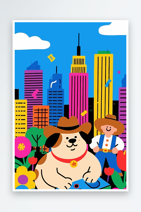 卡通狗图标矢量插画图形元素-众图网