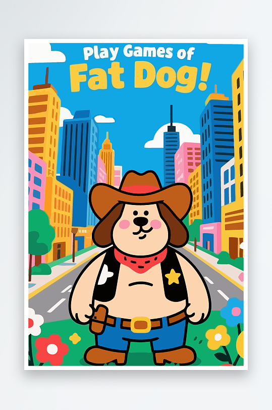 卡通狗图标矢量插画图形元素-众图网