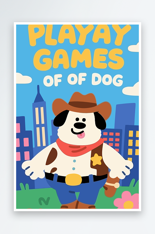 卡通狗图标矢量插画图形元素-众图网