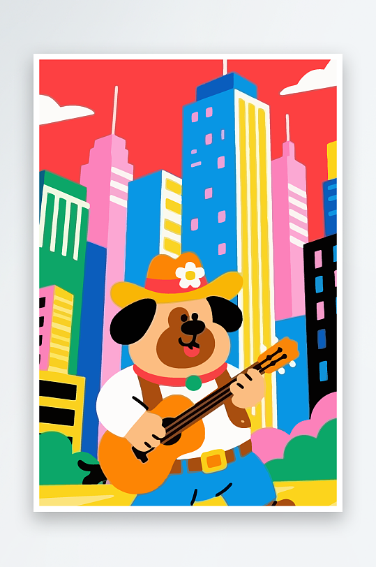 卡通狗图标矢量插画图形元素-众图网