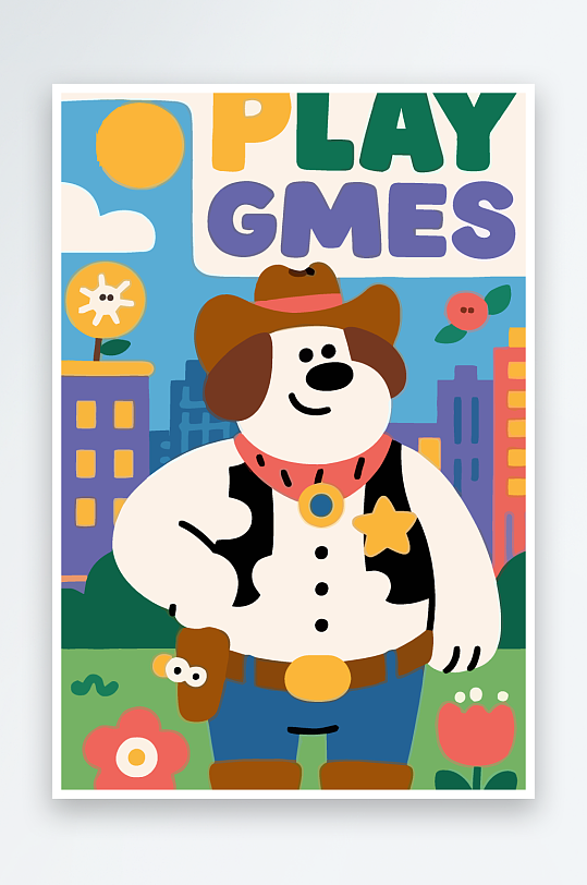 卡通狗图标矢量插画图形元素-众图网