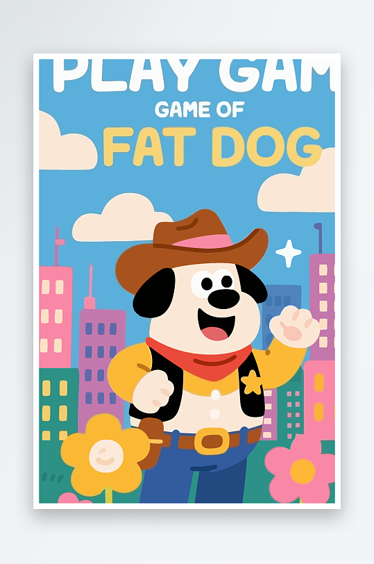 卡通狗图标矢量插画图形元素-众图网