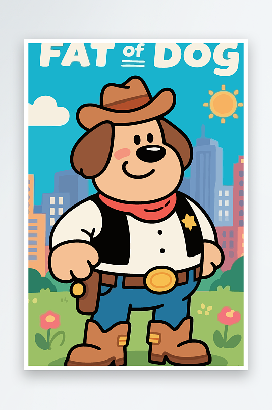 卡通狗图标矢量插画图形元素-众图网