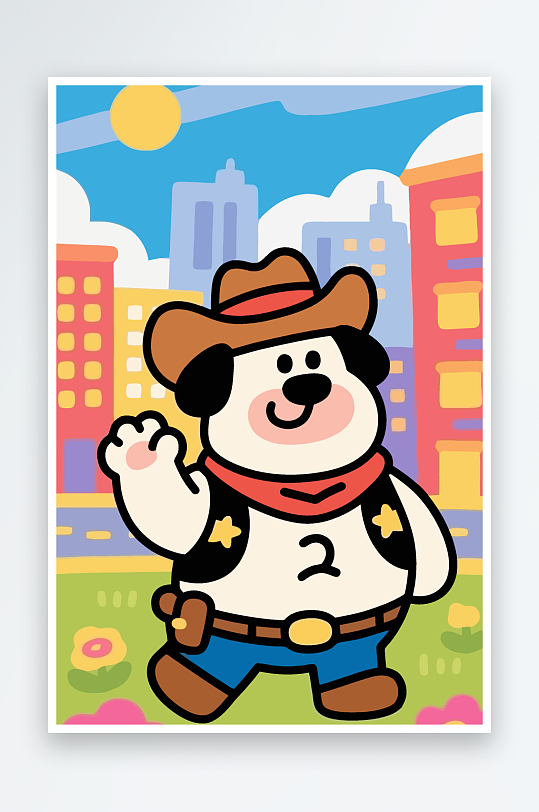 卡通狗图标矢量插画图形元素-众图网