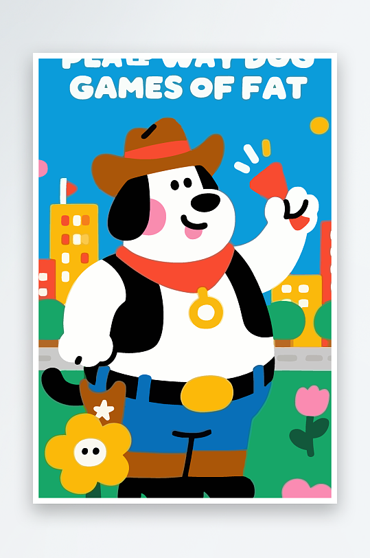 卡通狗图标矢量插画图形元素-众图网