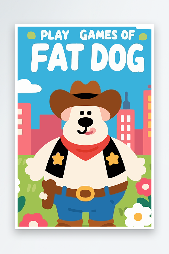 卡通狗图标矢量插画图形元素-众图网