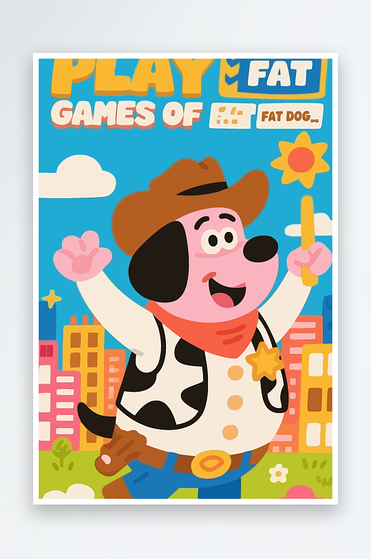 卡通狗矢量插画图形元素-众图网