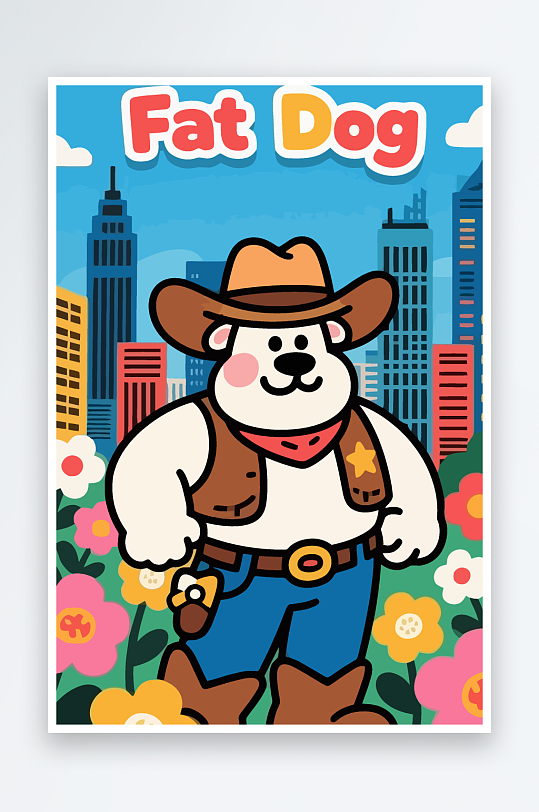 卡通狗矢量插画图形元素-众图网