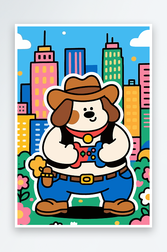 卡通狗矢量插画图形元素-众图网