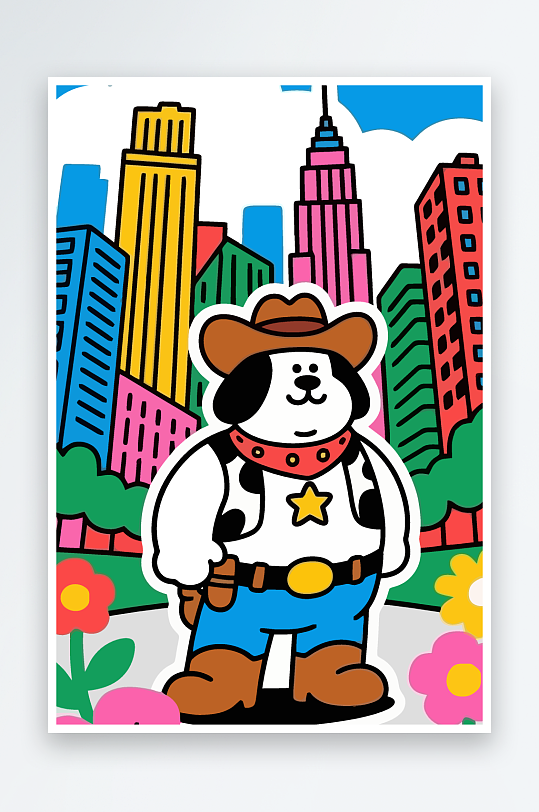 卡通狗矢量插画图形元素-众图网