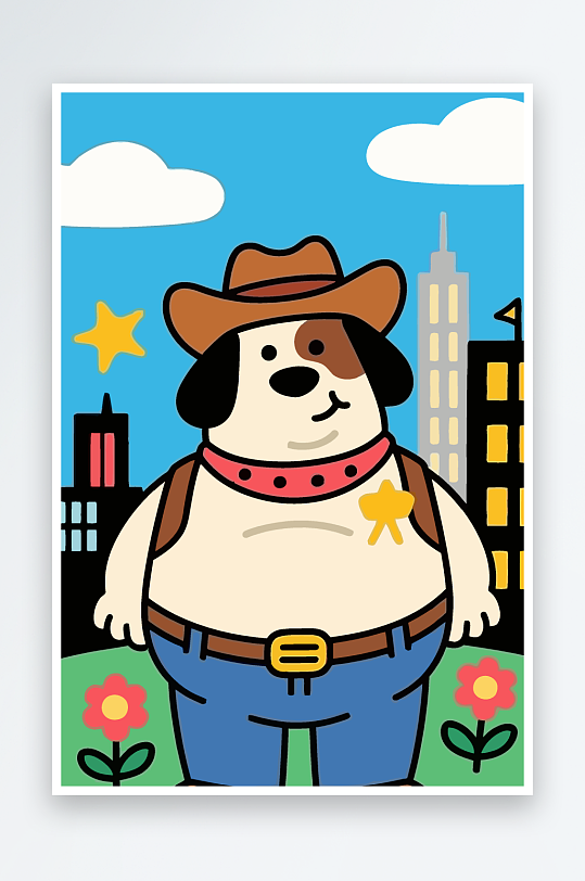 卡通狗矢量插画图形元素-众图网