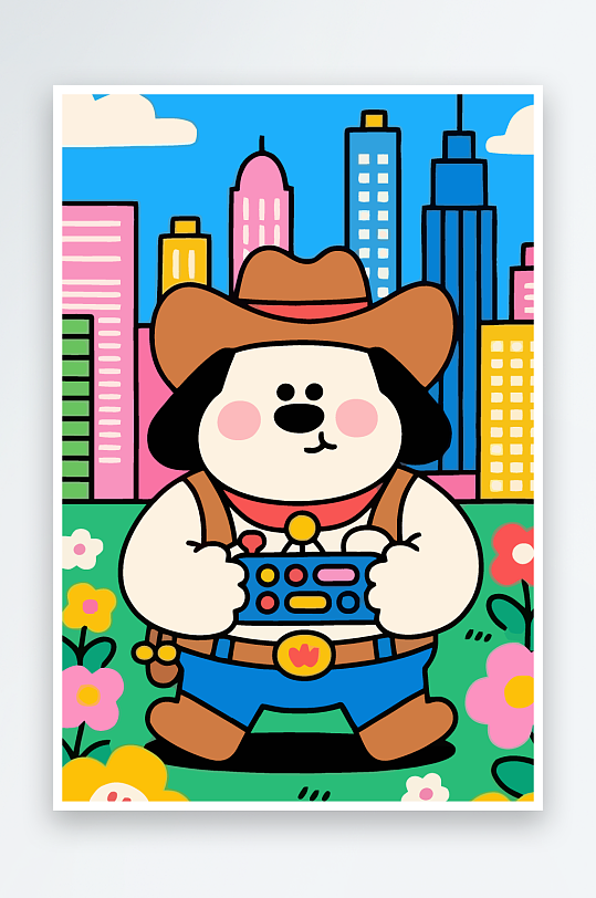 卡通狗矢量插画图形元素-众图网