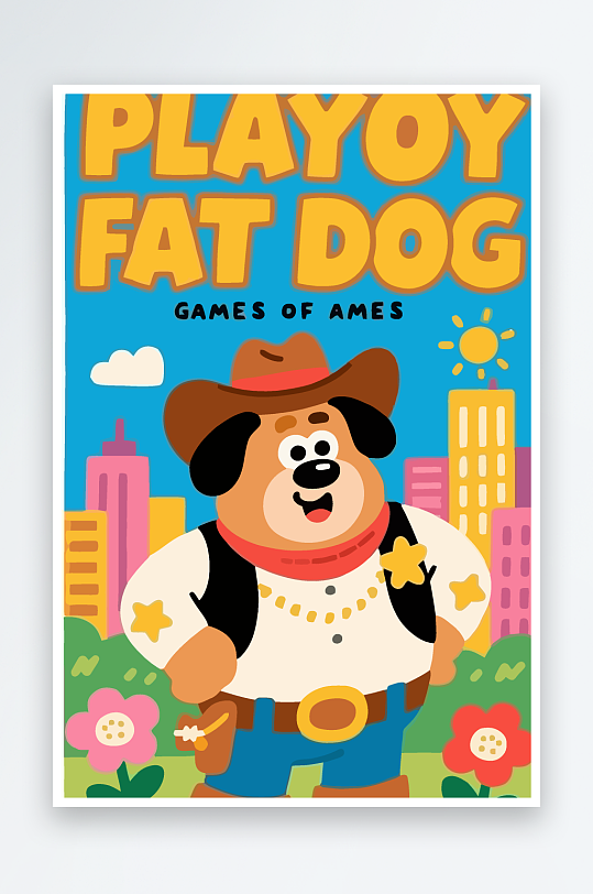 卡通狗矢量插画图形元素-众图网