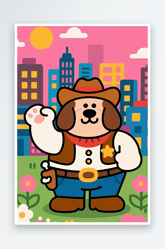 卡通狗矢量插画图形元素-众图网