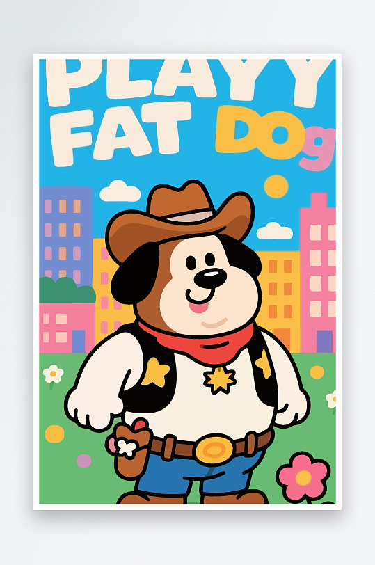 卡通狗矢量插画图形元素-众图网