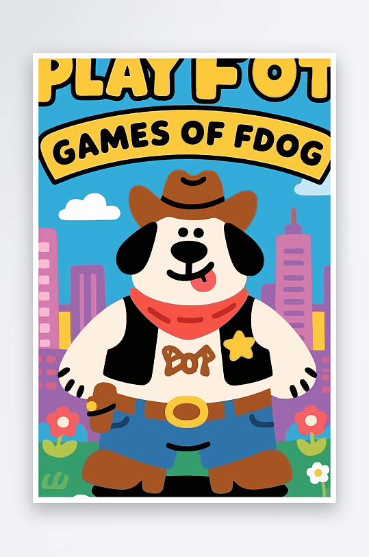 卡通狗矢量插画图形元素-众图网