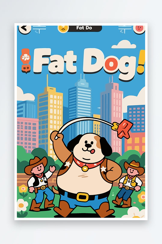 卡通狗矢量插画图形元素-众图网