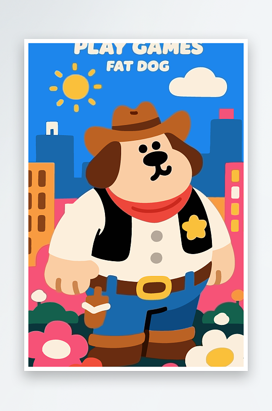 卡通狗矢量插画图形元素-众图网