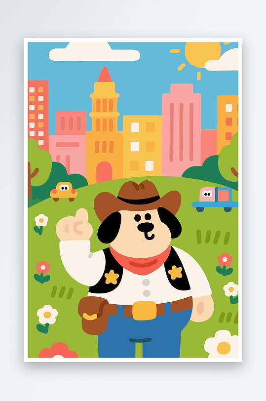 卡通狗矢量插画图形元素-众图网