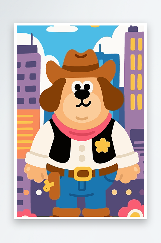 卡通狗图标矢量插画图形元素-众图网