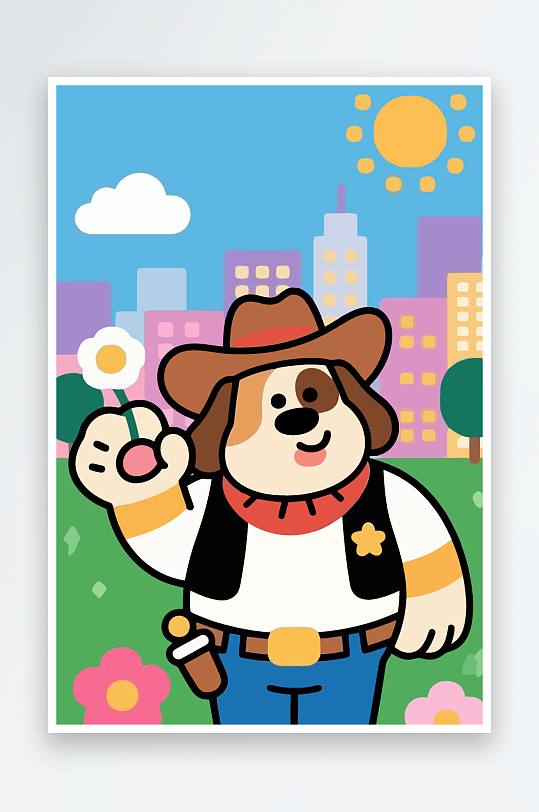 卡通狗图标矢量插画图形元素-众图网