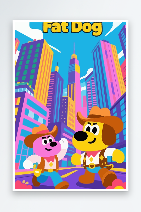 卡通狗矢量插画图形元素-众图网