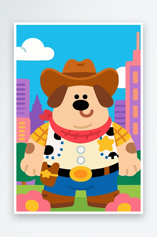 卡通狗矢量插画图形元素-众图网