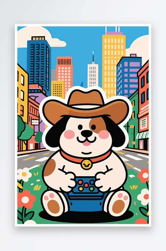 卡通狗矢量插画图形元素-众图网